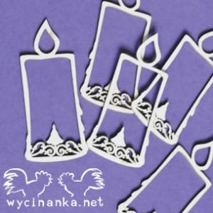 Tekturka Wycinanka Christmas Nostalgy - Świeczki 6cm, 5szt